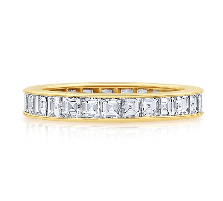 Diamond and 14K White Gold Channel Set Band