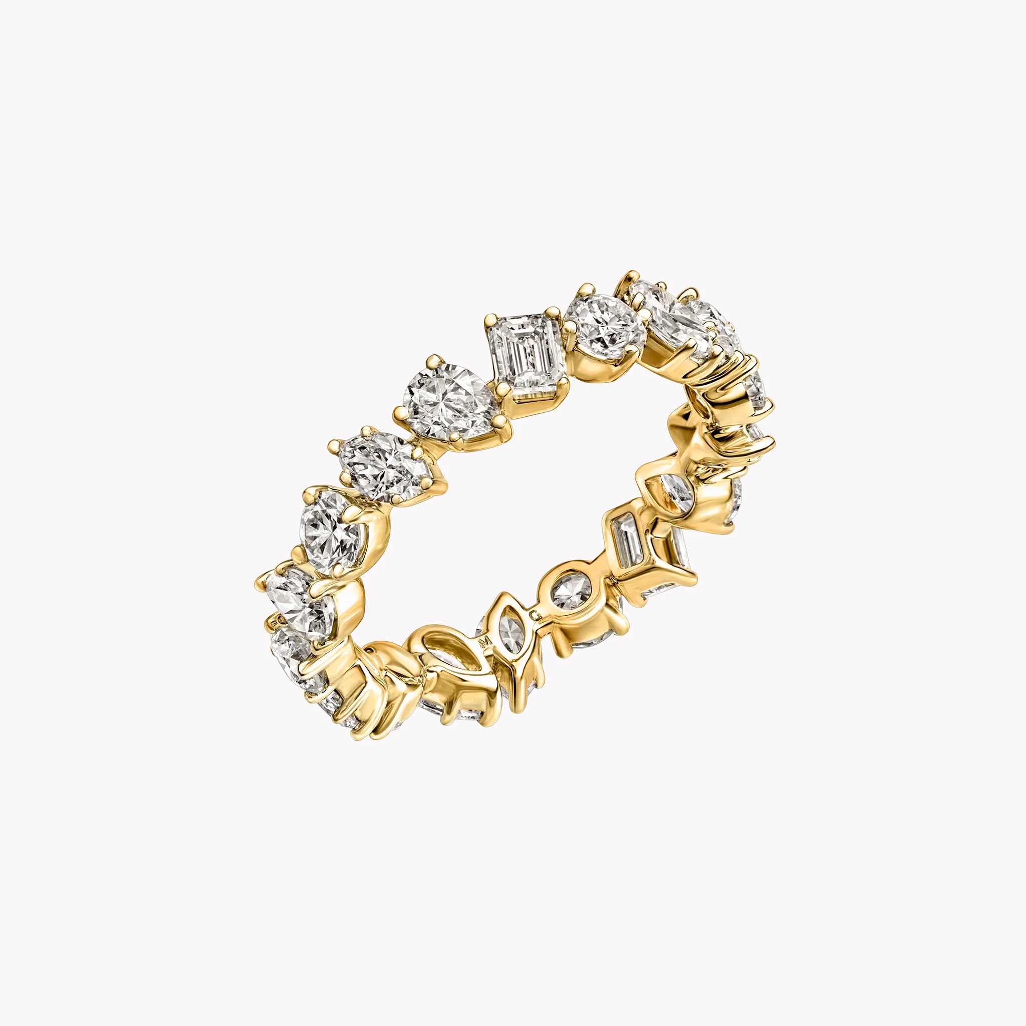 14kt Multi Shape Alternating Diamond Eternity Band