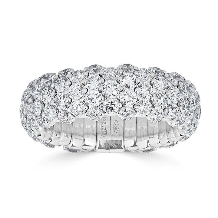 18kt Diamond Domed Small Stretch Ring