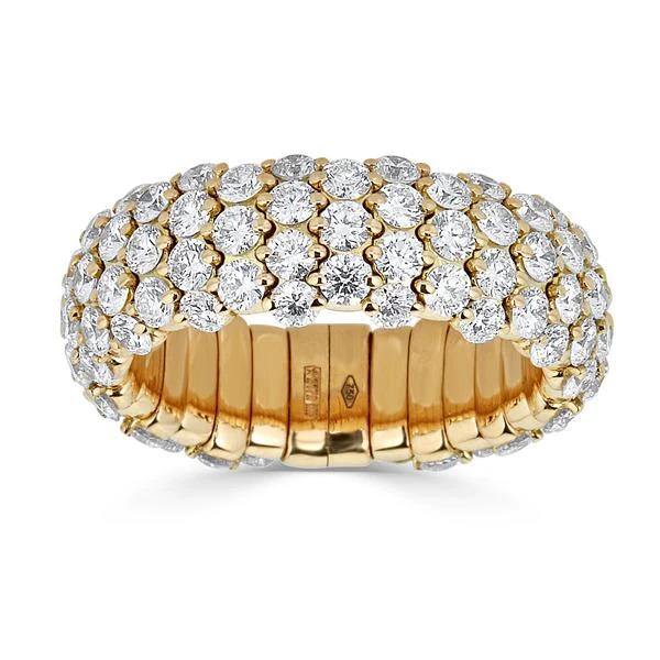 Zydo 18kt Yellow Gold Diamond Domed Small Stretch Ring