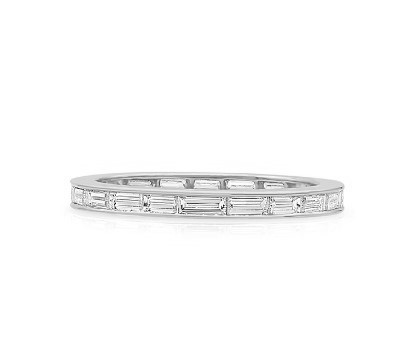 Oscar Heyman Platinum 0.78ctw 18 Fg Vs Baguette Diamond End-to-end  Channel Set Eternity Band 
Size 6.5