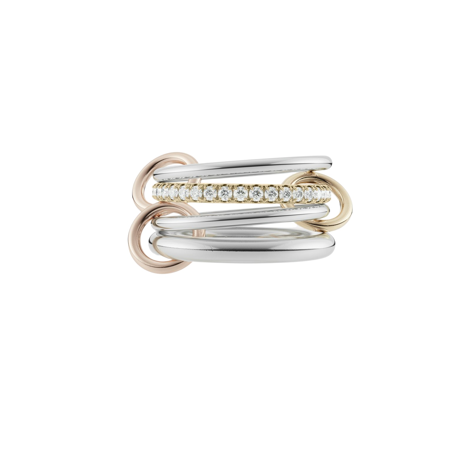 Spinelli Kilcollin 18kt White Gold, Yellow Gold and Rose Gold Nimbus Mx Ring