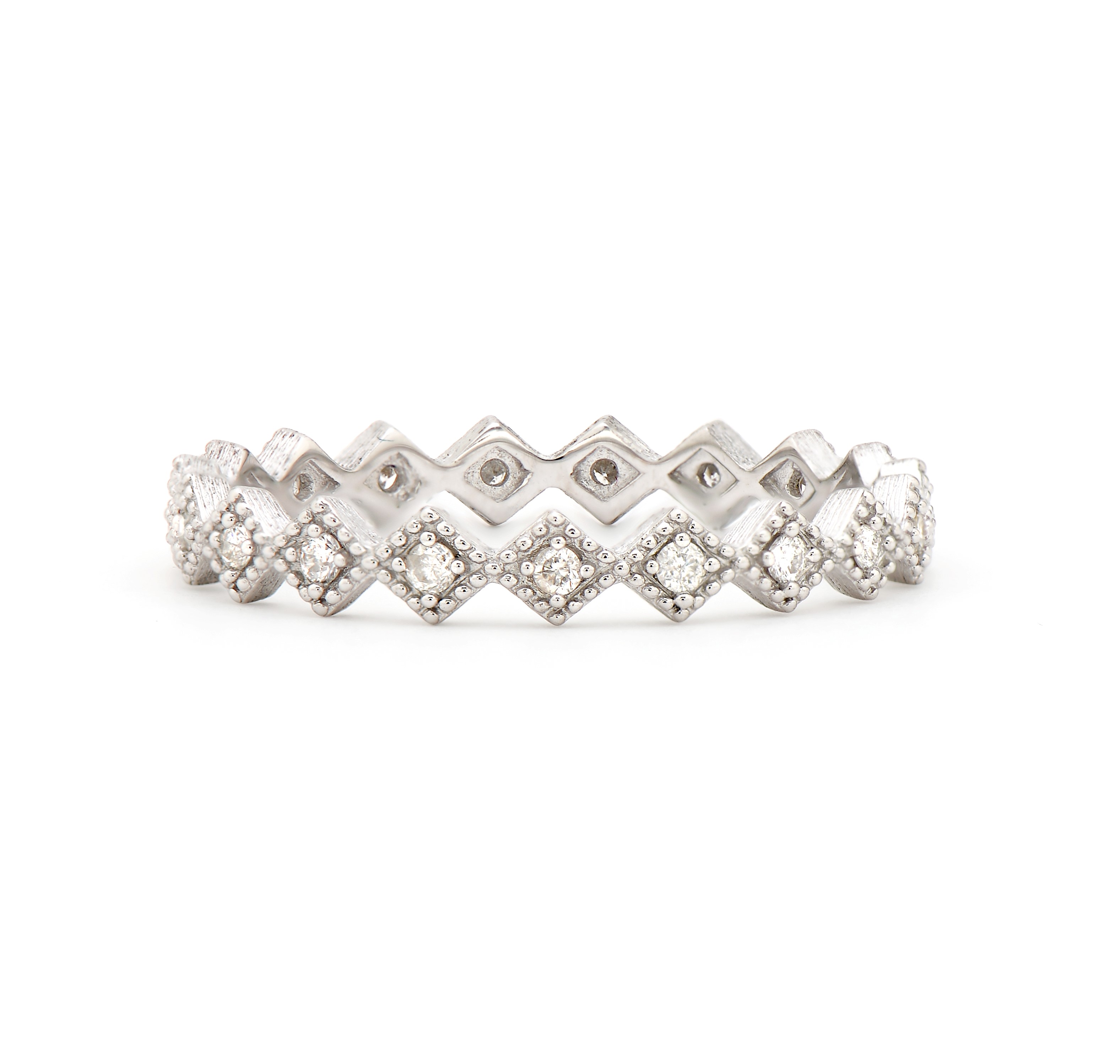 Jude Frances 18kt White Gold  Petite Diamond Kite Band