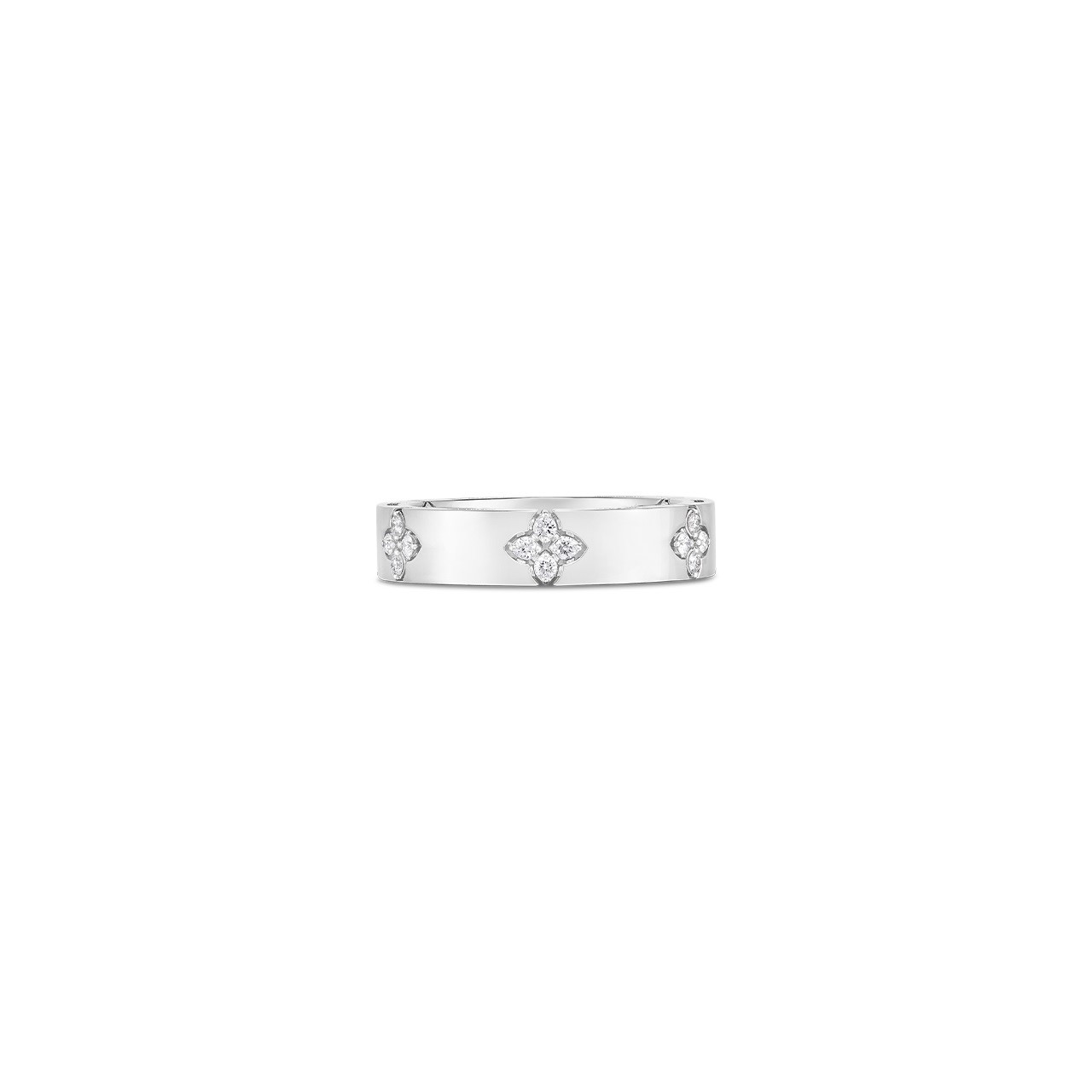 Roberto Coin 18kt White Gold Narrow Verona Diamond Ring