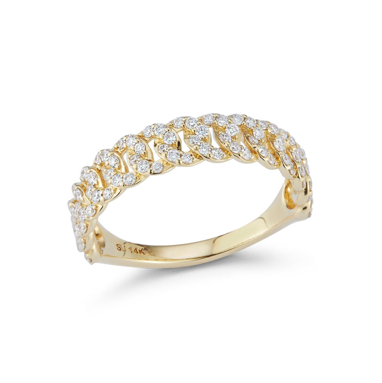14kt Diamond Figaro Link Ring