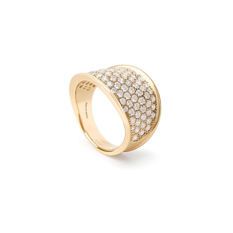 Marco Bicego 18kt Yellow Gold Lunaria Diamond Pave Small Ring