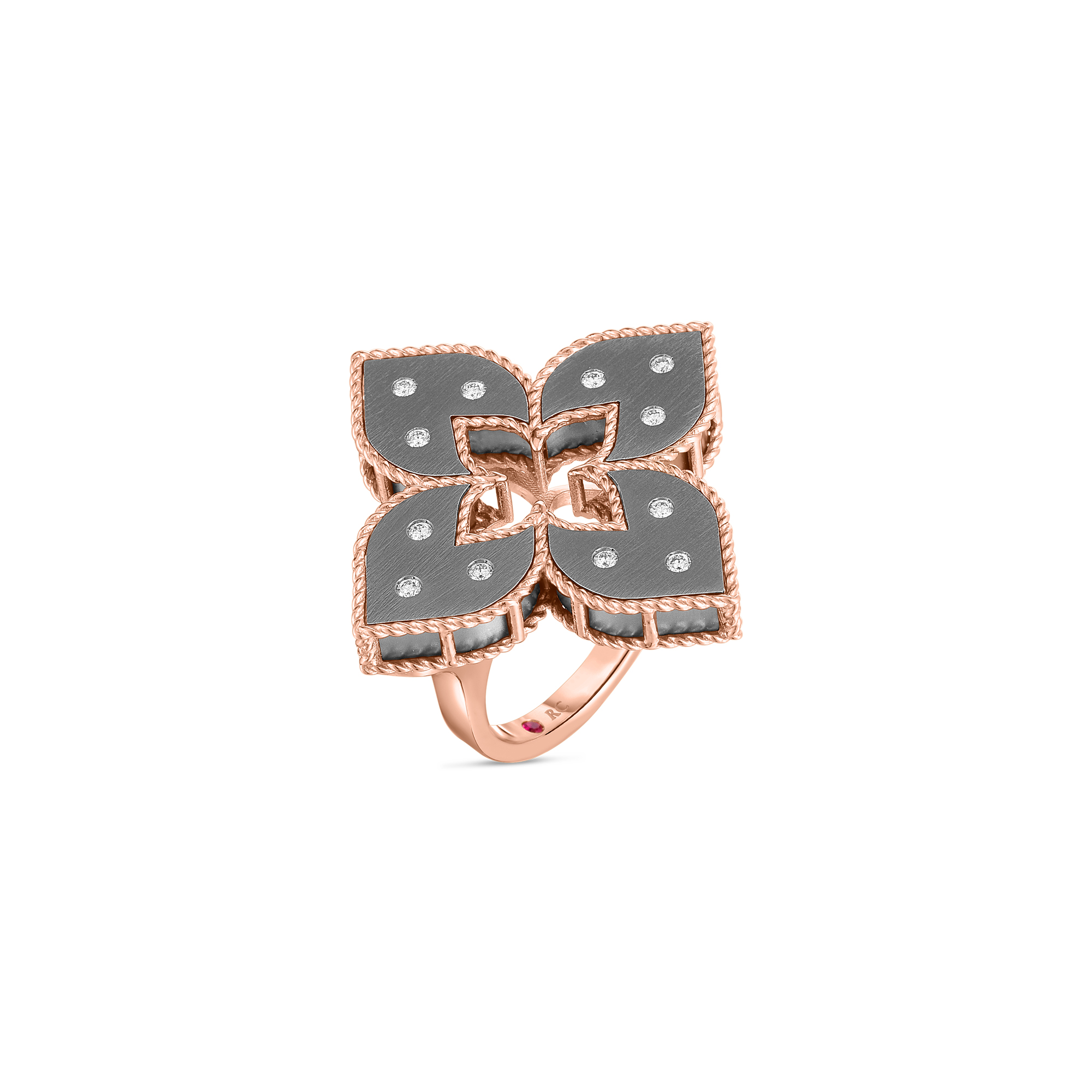 18kt Venetian Princess Grey Titanium And Rose Ring