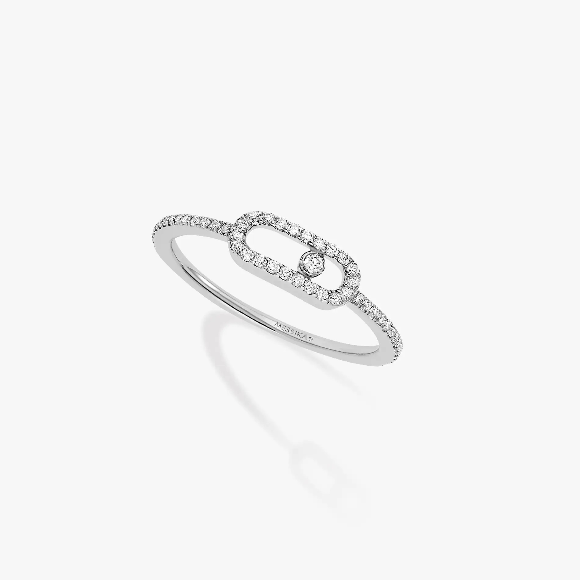 Messika 18kt White Gold Move Uno Pave Ring