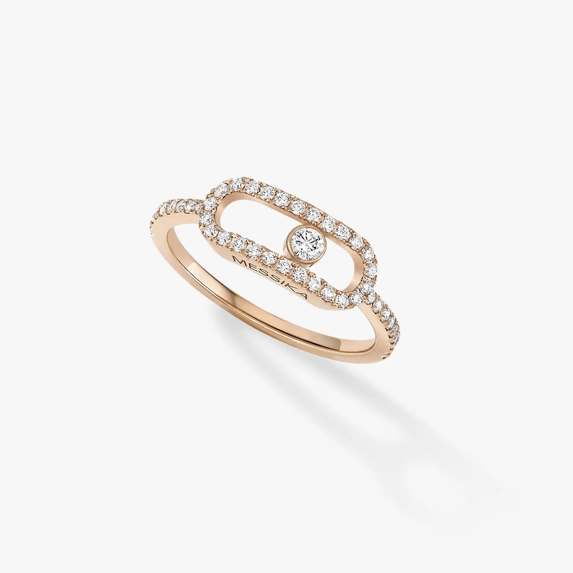Messika 18kt Rose Gold Move Uno Pave Ring