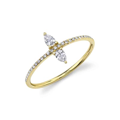 14kt Double Pear Diamond Ring