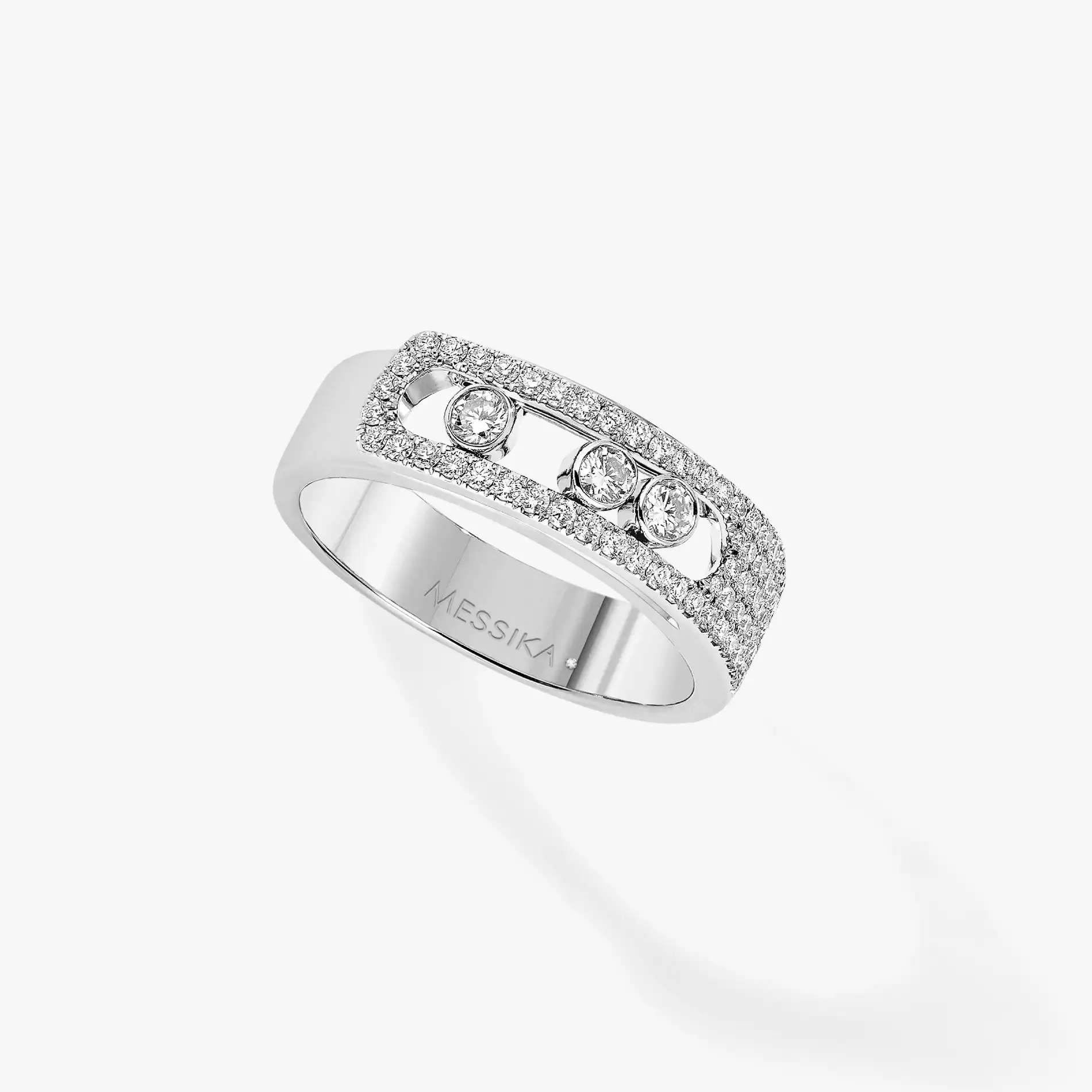 Messika 18kt White Gold Move Noa Pave Ring