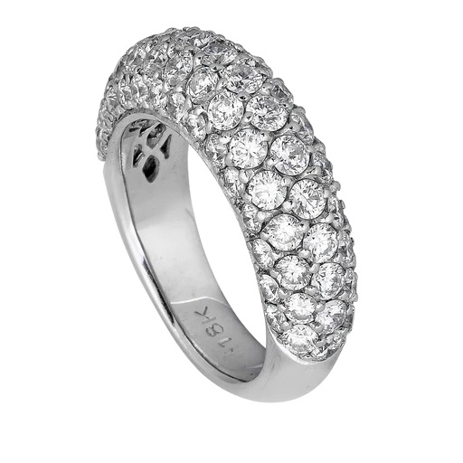 18kt Small Diamond Pave Dome Ring