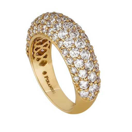 18kt Small Diamond Pave Dome Ring