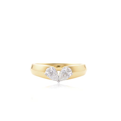 Phillips House 18kt Yellow Gold Kissing Pear Diamond Heart Ring