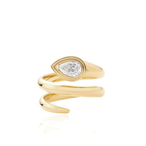 18kt Pear Layered Wrap Ring