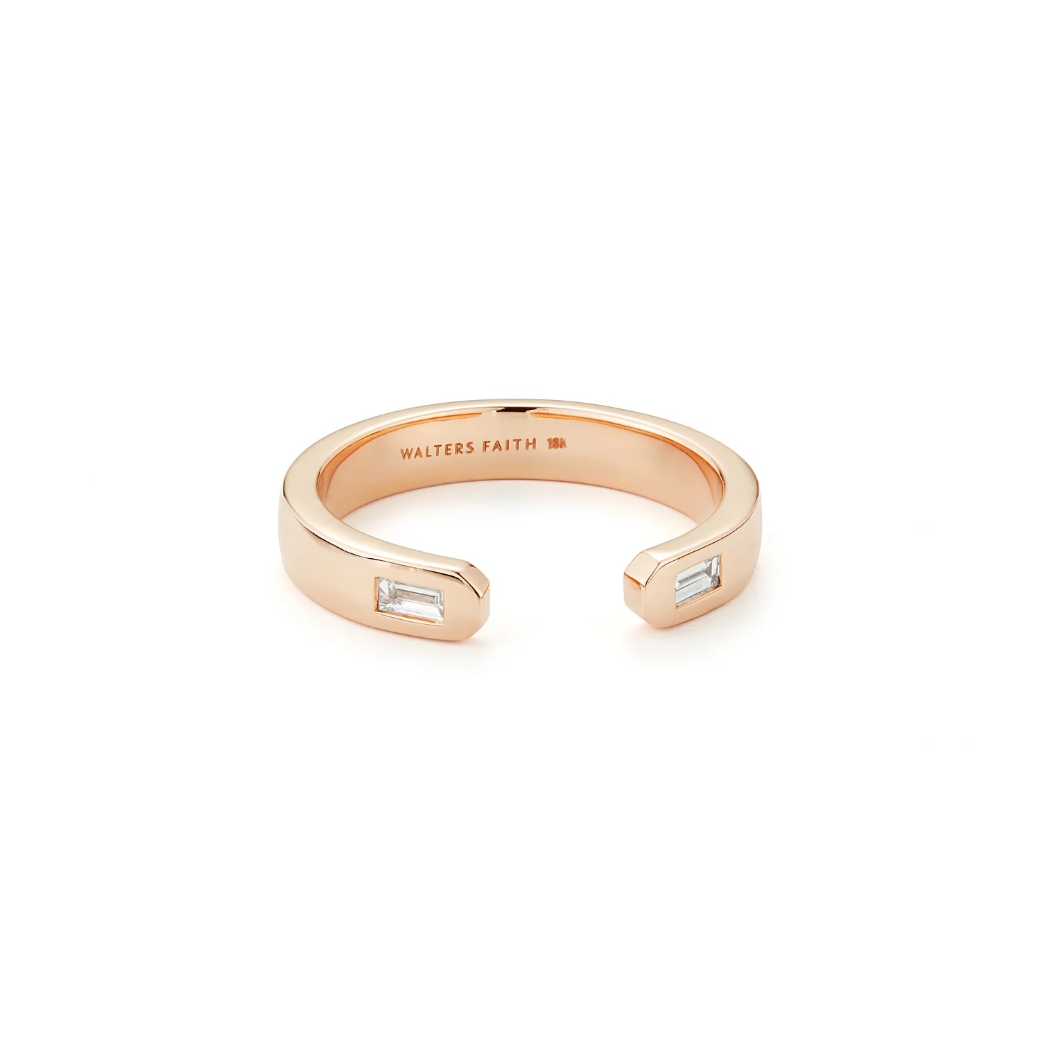 Walter's Faith18kt Rose Gold Ottoline Diamond Baguette Cuff Ring