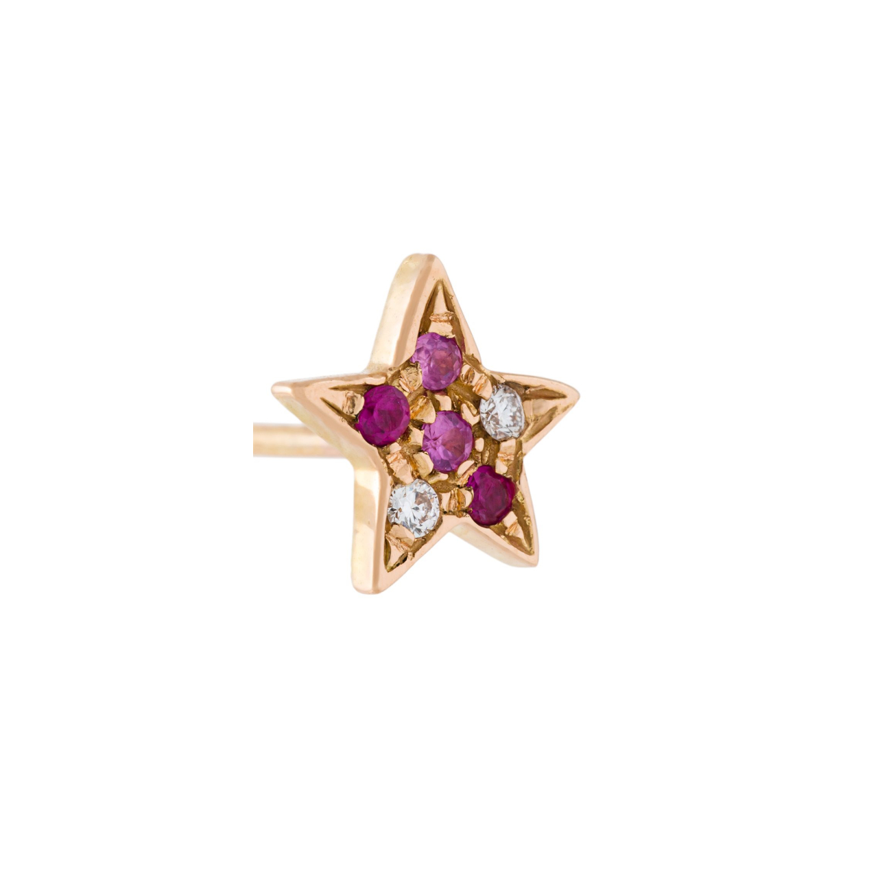 18kt Pave Star Stud Earring