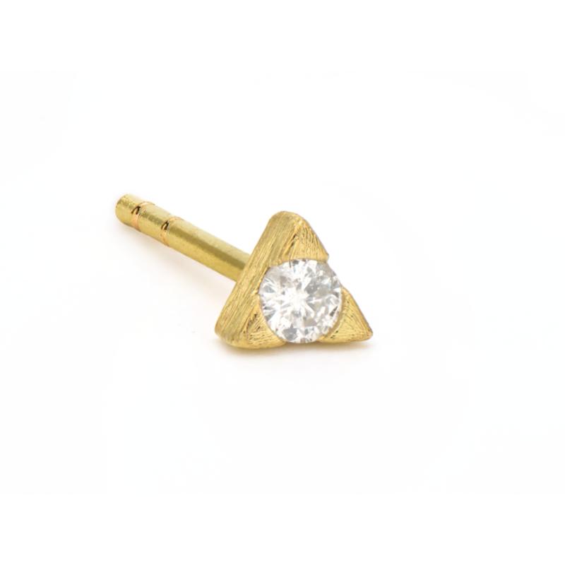 18kt Petite Diamond Trillion Stud Earring