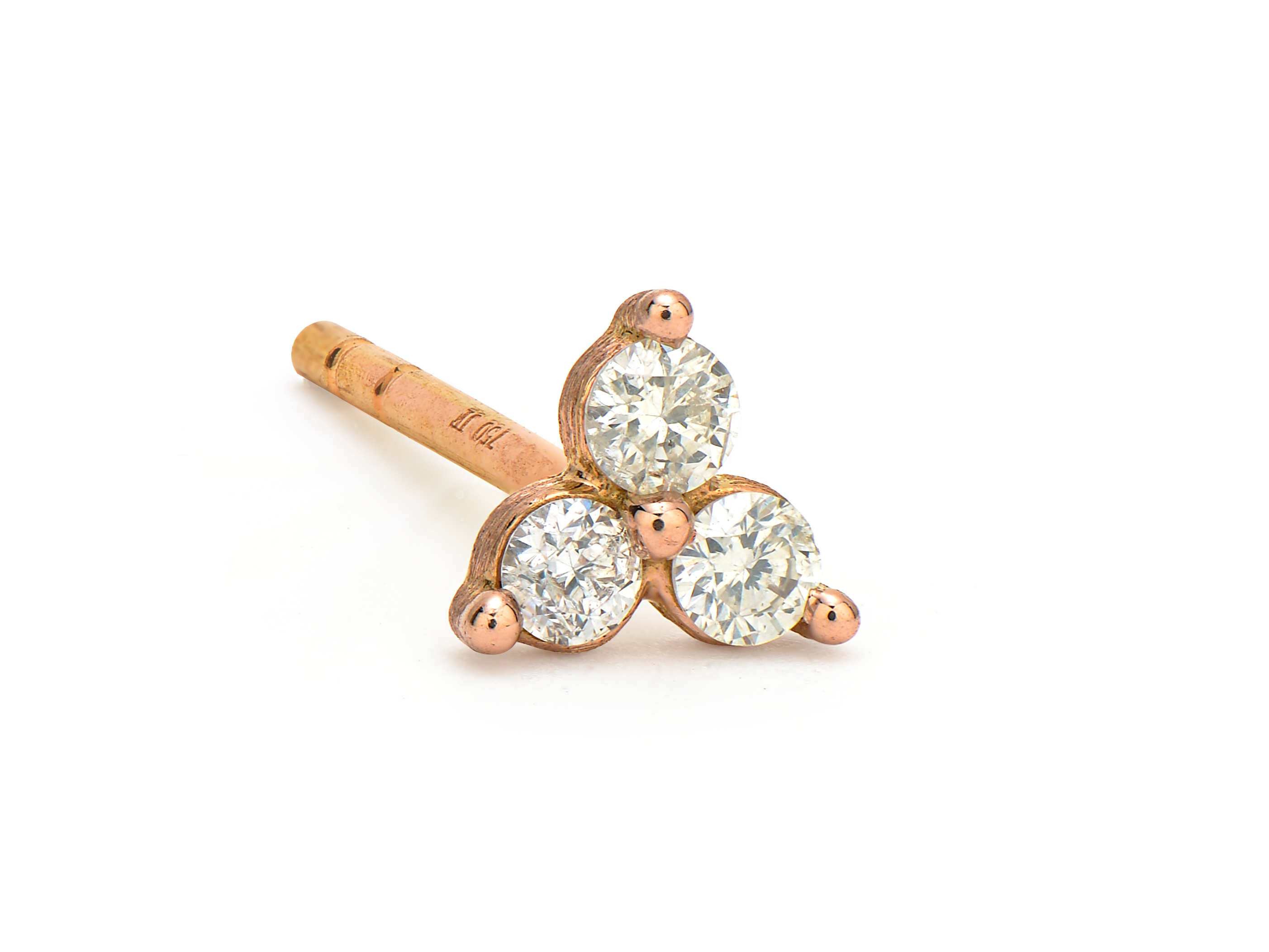 18kt Petite Diamond Trio Stud Earring