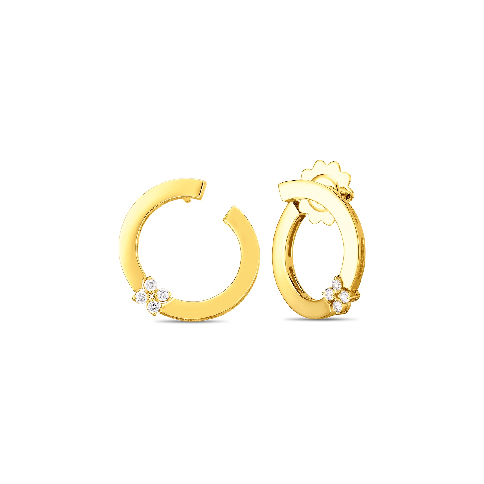 18kt Love In Verona Twisted Hoop Flower Earrings