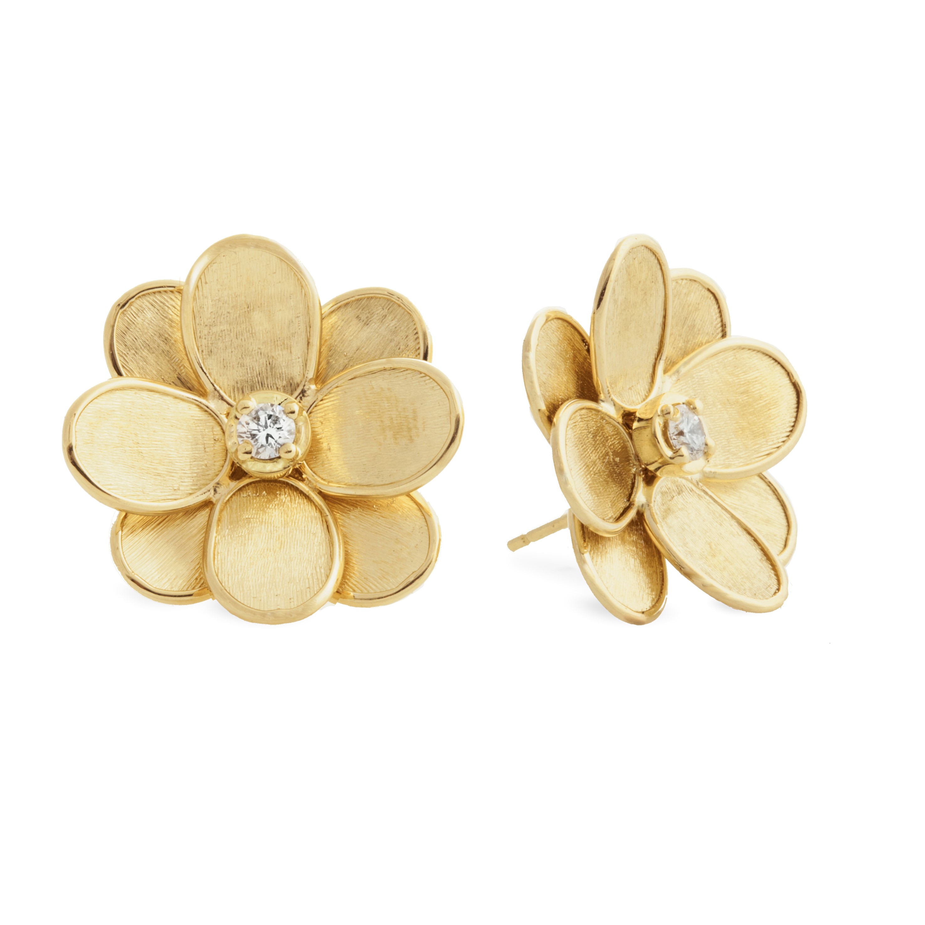 18kt Diamond Flower Stud Earrings
