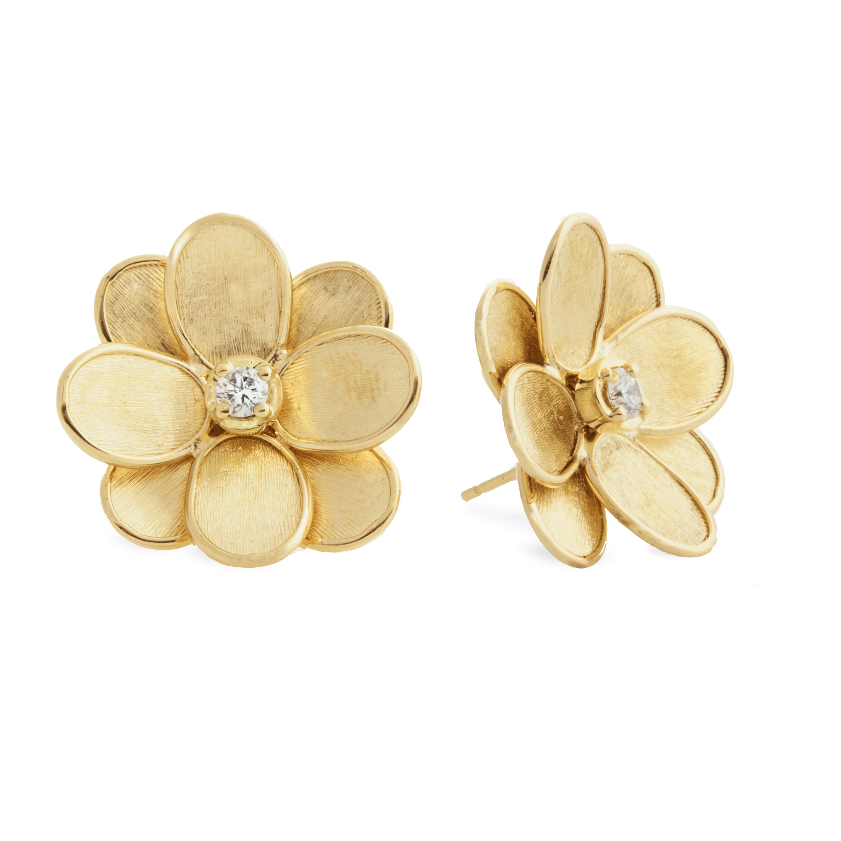 Marco Bicego 18kt Yellow Gold Diamond Flower Stud Earrings