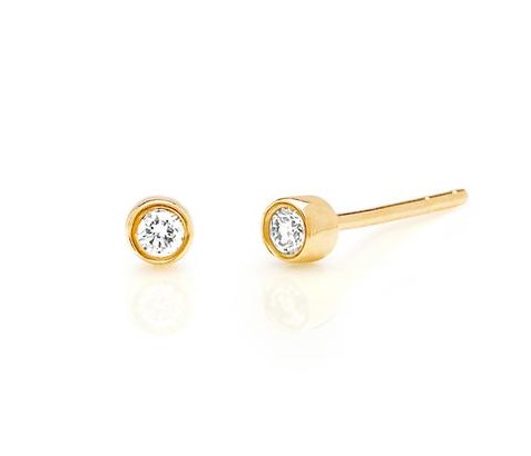 14kt Diamond Bezel Stud Earrings