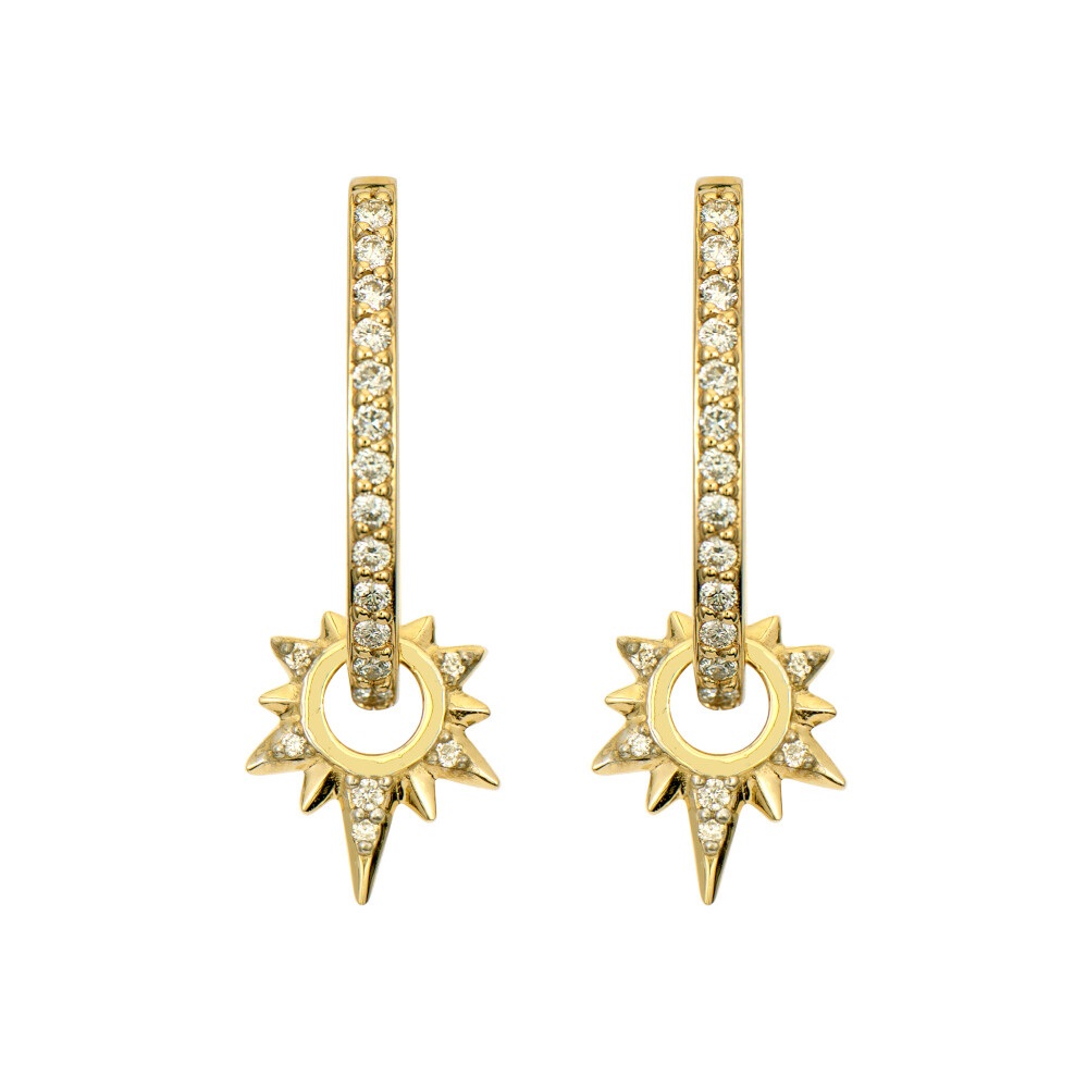 14kt Tiny Love Explosion Starburst Earring Charms