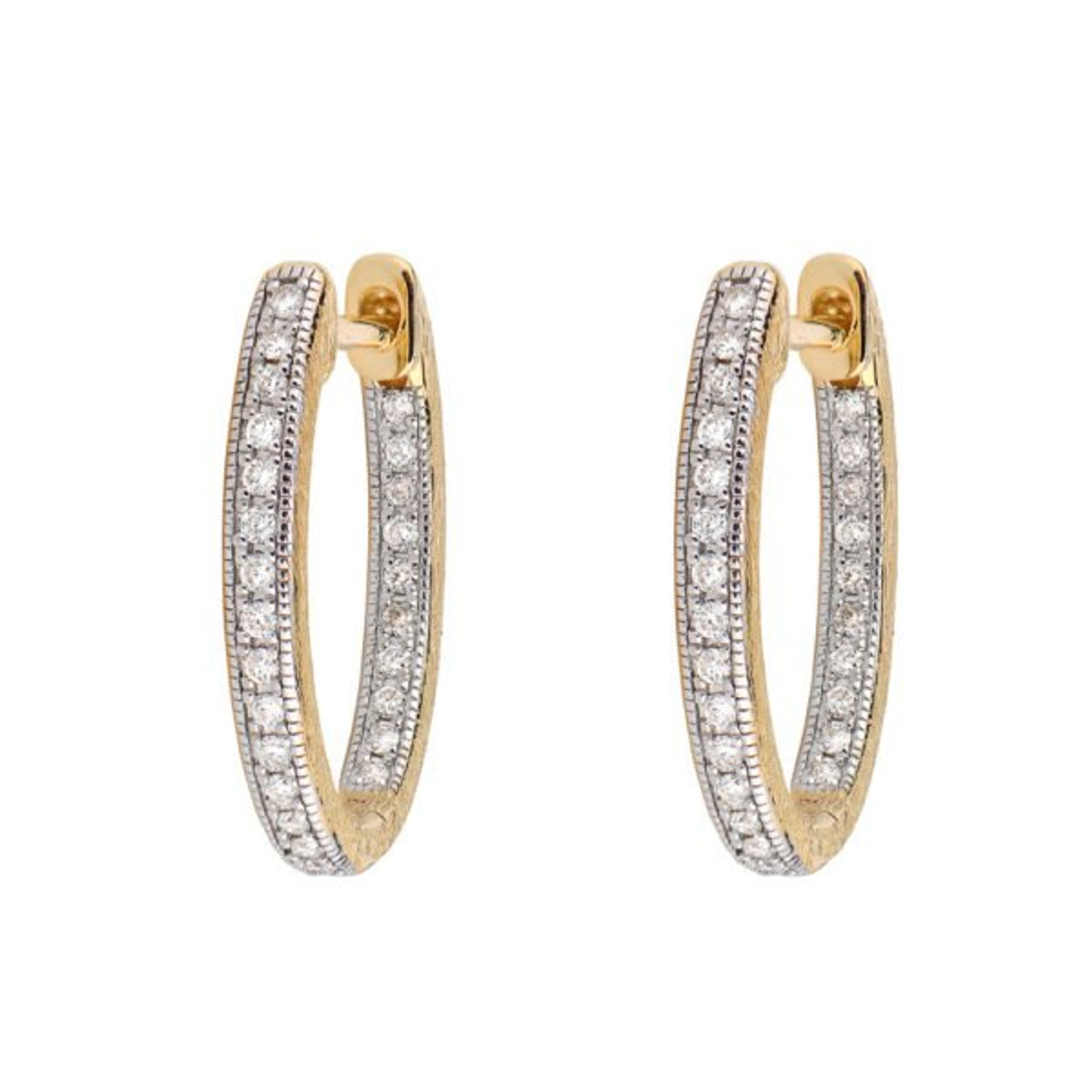 18kt Small Lisse Inside Out Hoop Earrings