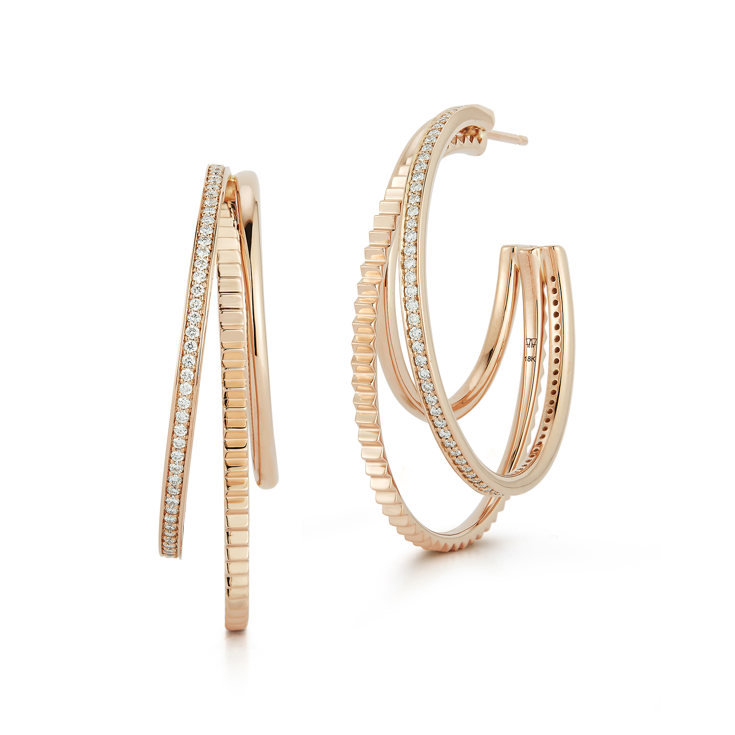 18kt Clive Triple Hoop Earring