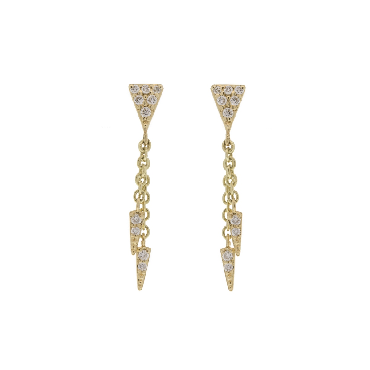 14kt Double Drop Fringe Earrings