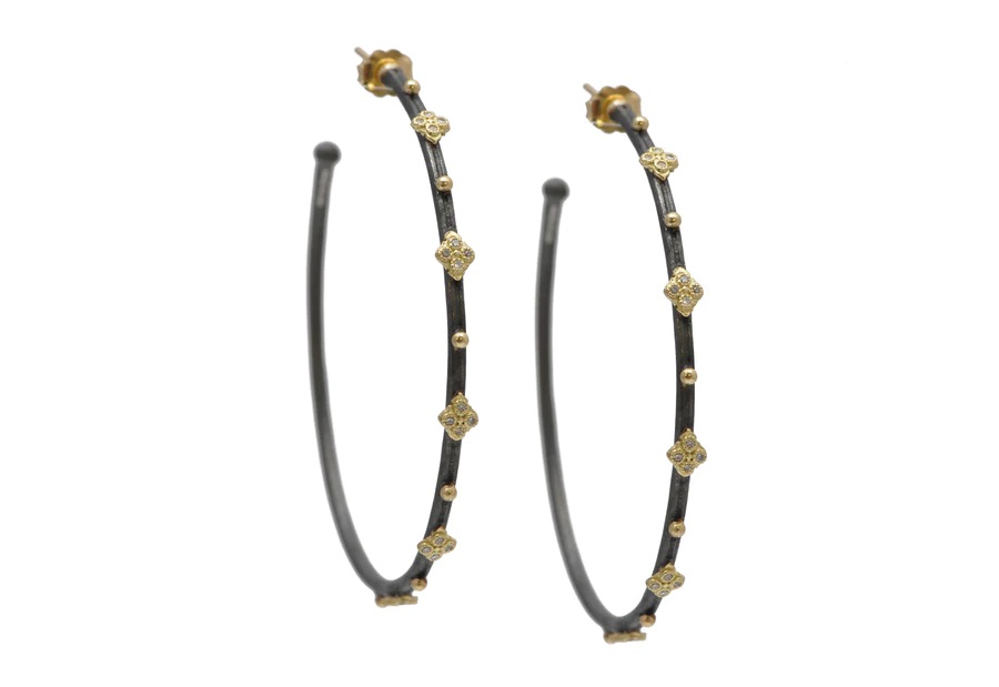 18kt Old World Crivelli Hoop Earrings