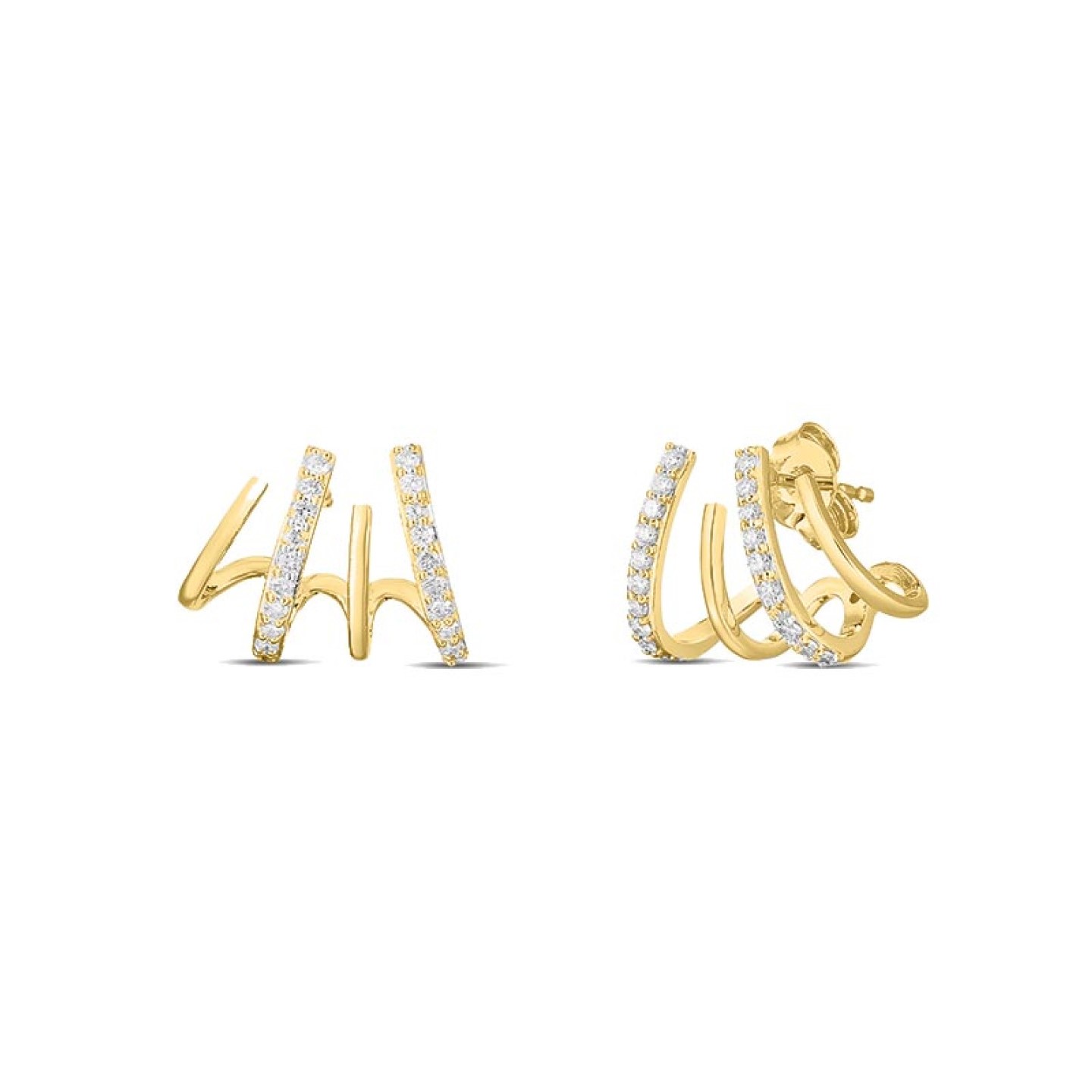 Roberto Coin 18kt Yellow Gold Diamond Curl Earrings