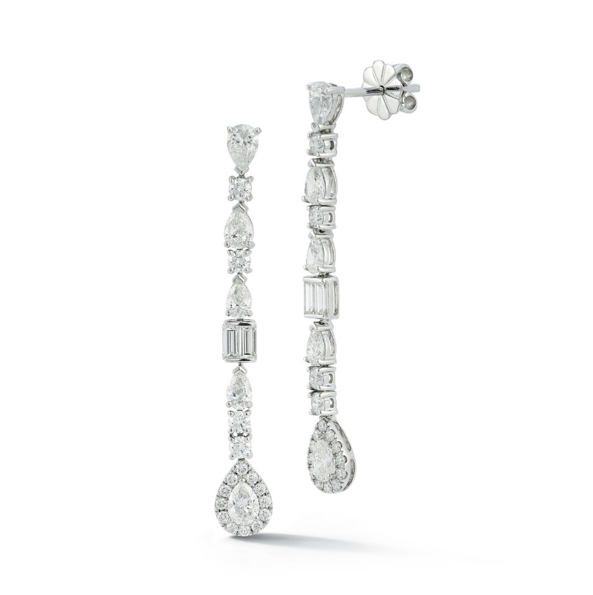 14kt Multi Diamond Dangle Earrings