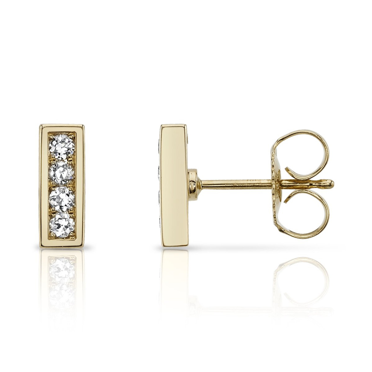 18kt Pave Monet Stud Earrings