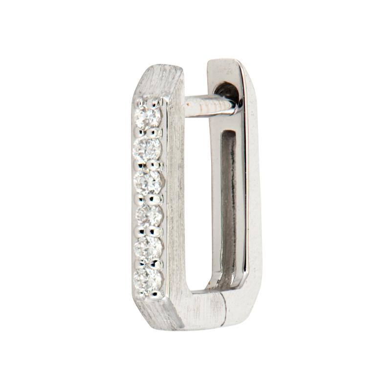 18kt Petite Diamond Square Hoop Earring