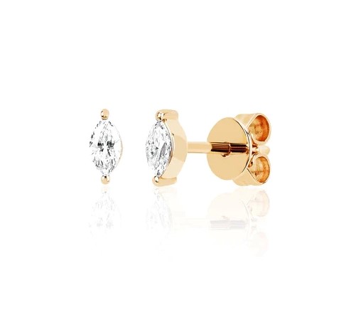 Korman Signature 14kt Yellow Gold Diamond Marquise Stud Earring