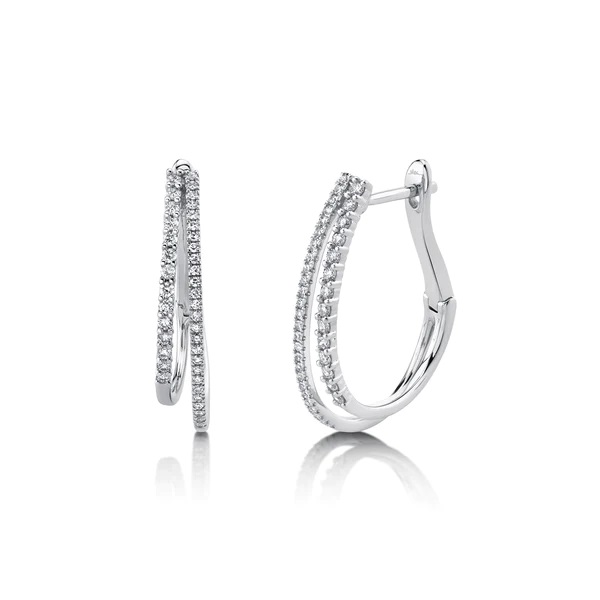 14kt Diamond Split Hoops