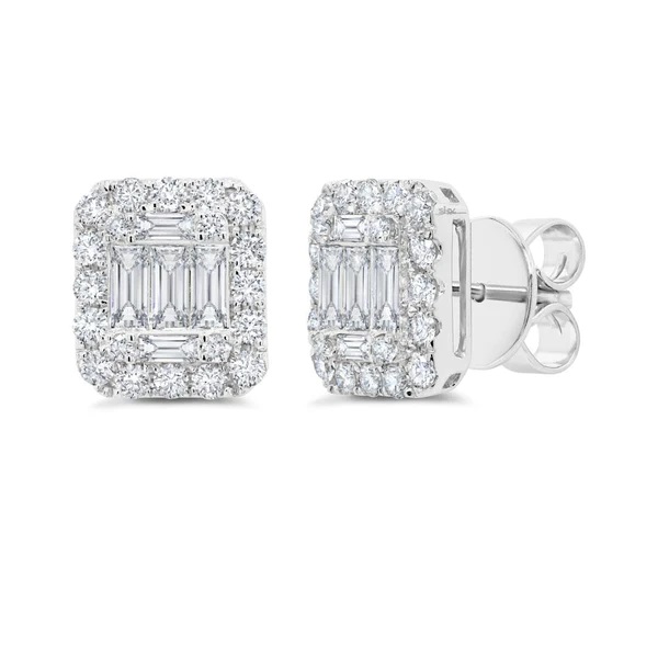 14kt Diamond Baguette Stud Earrings