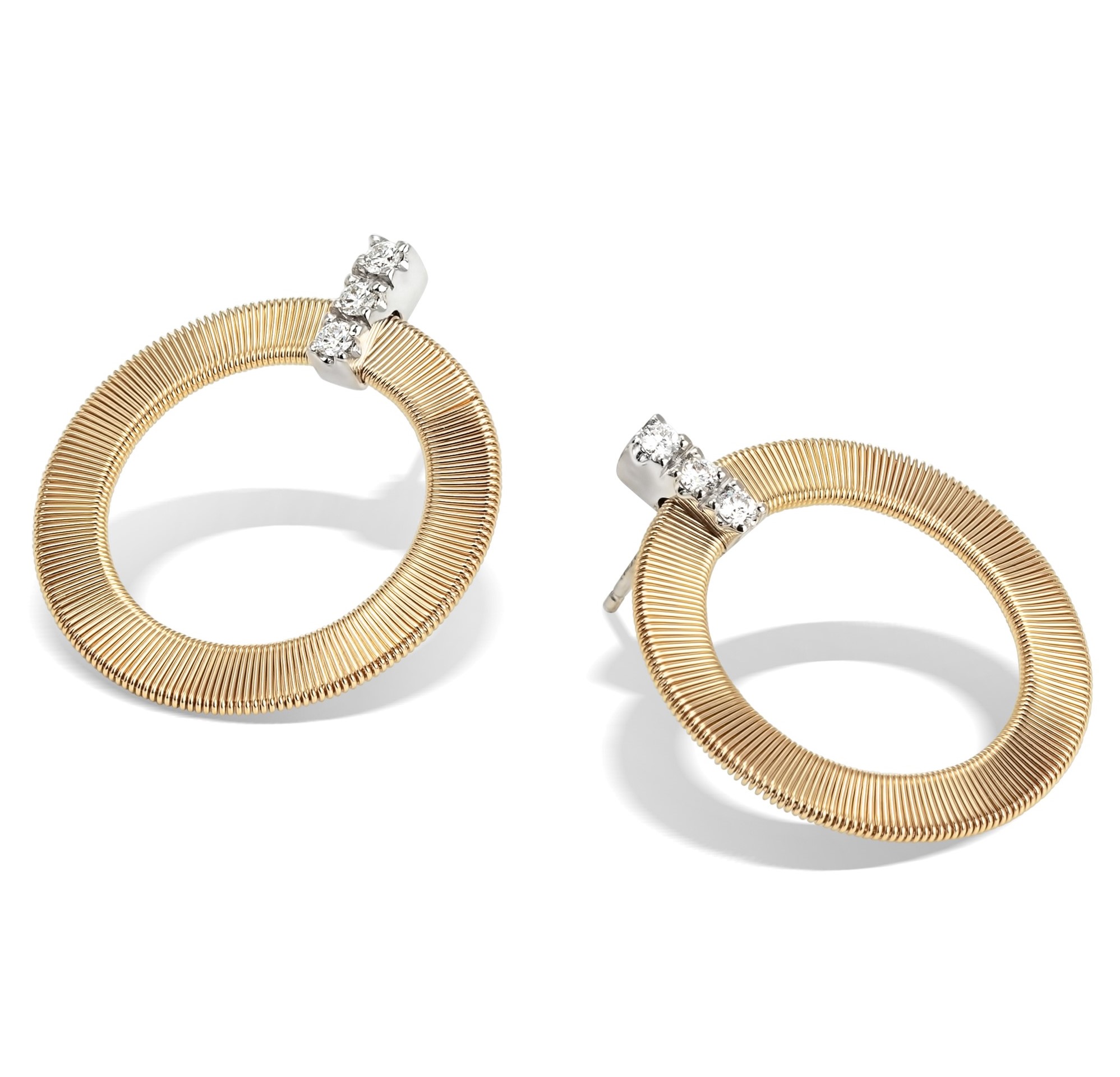 Marco Bicego 18kt Yellow Gold Diamond Front Facing Hoop Earrings