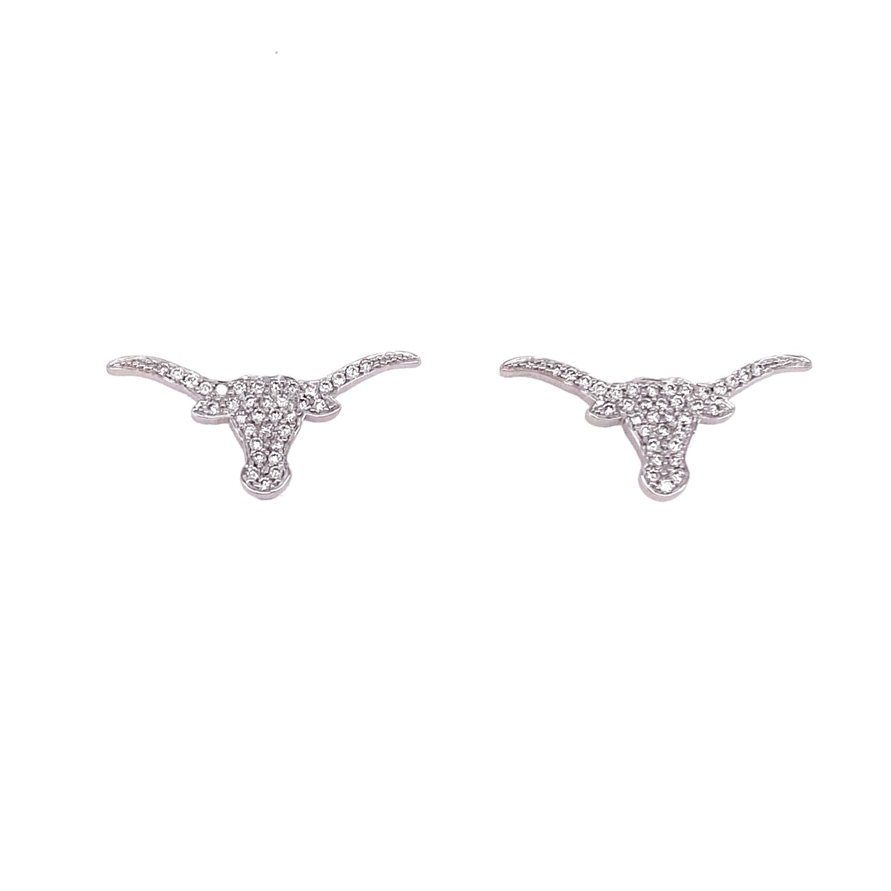 Korman Signature 18kt Diamond Longhorn Stud Earrings White Gold