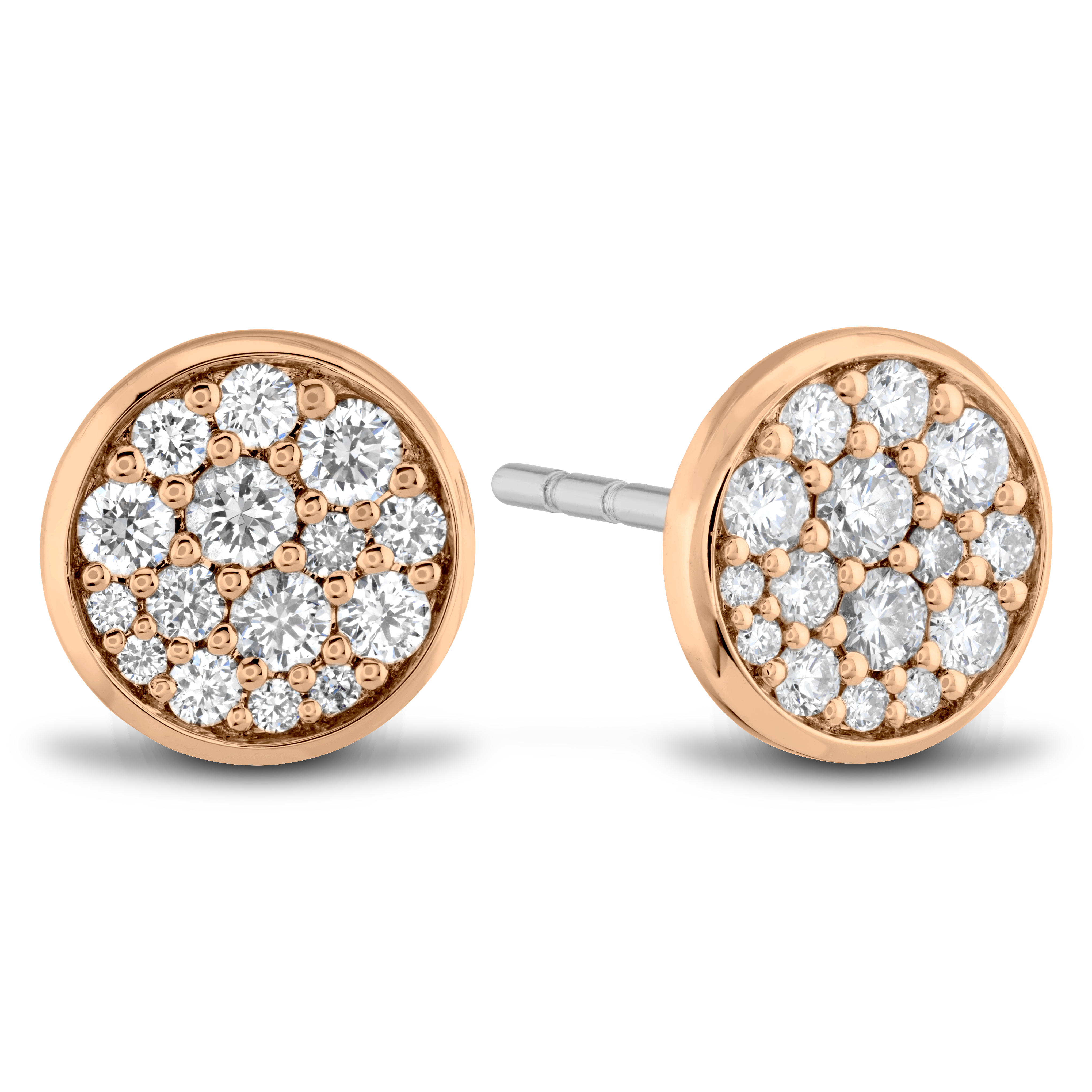 Luna Pave Round Diamond Stud Earrings