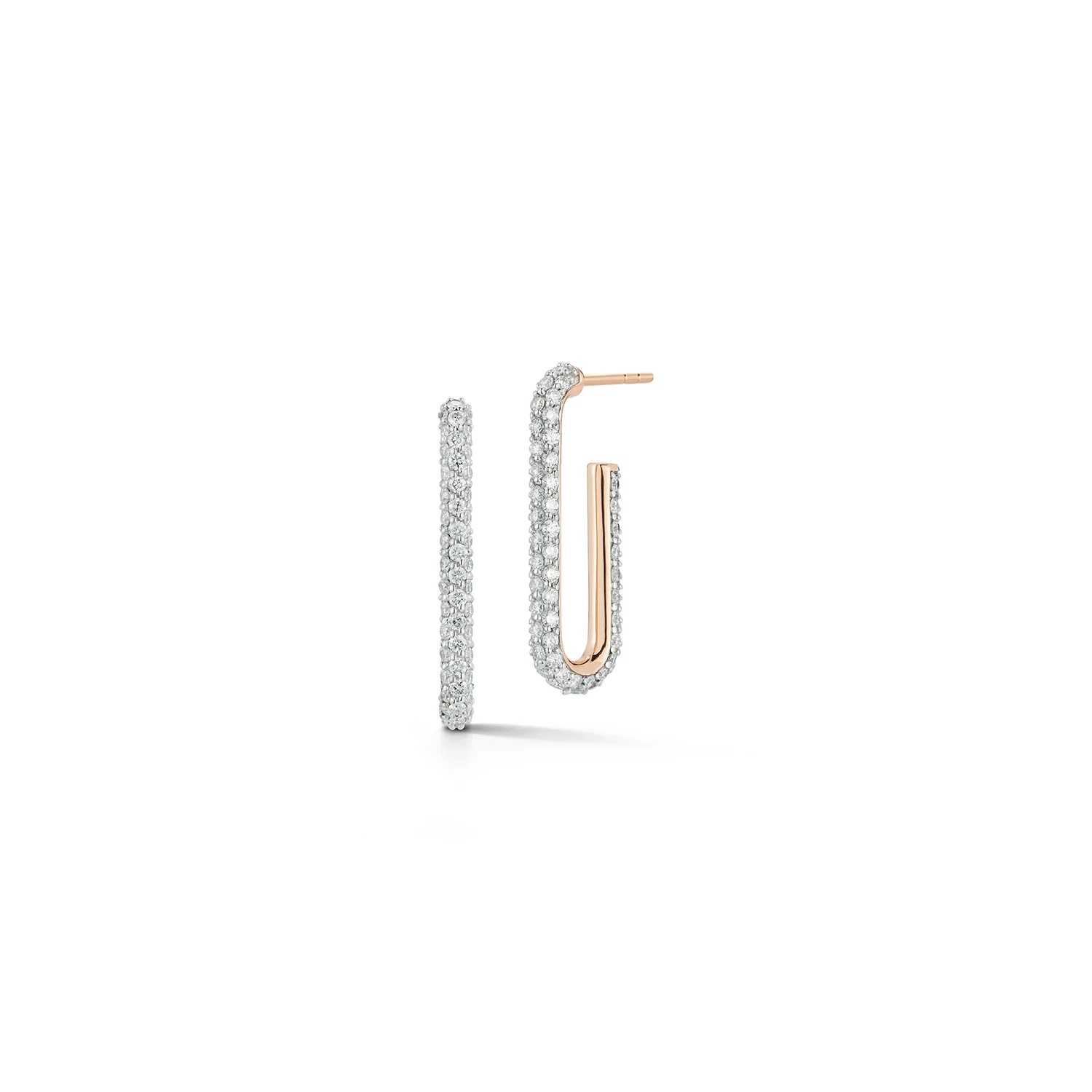 Walter's Faith 18kt Rose Gold Saxon Elongated Chain Link Earrings