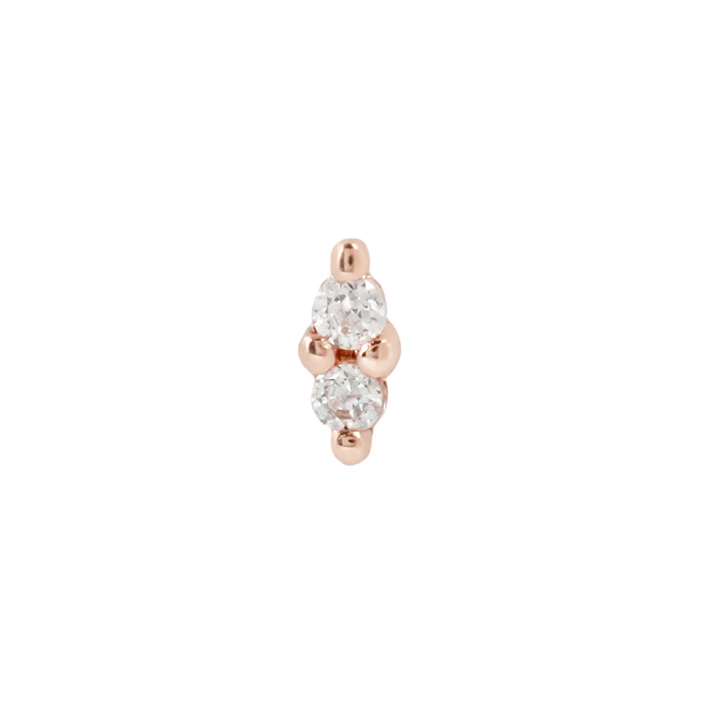 14kt Mishka Threadless Stud Earring