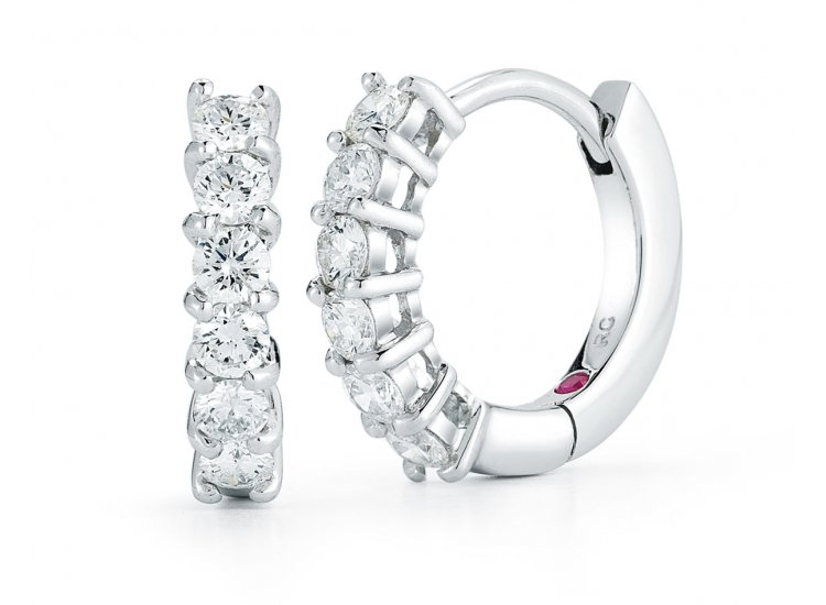 18kt Diamond Huggie Hoop Earrings