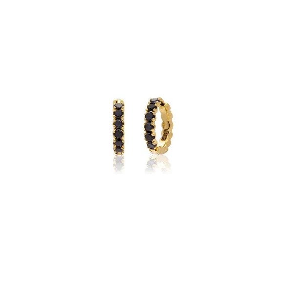 Sethi Couture 18kt Yellow Gold Zelda Black Diamond Hoops