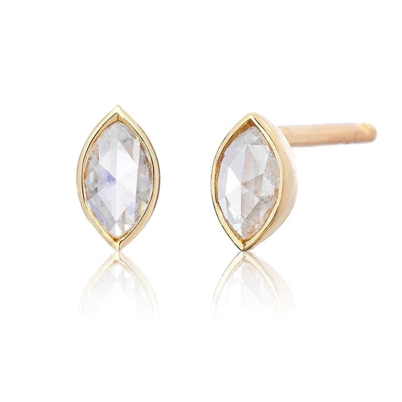 Sethi Couture 18kt Rose Gold  Reina Rose Cut Diamond Studs