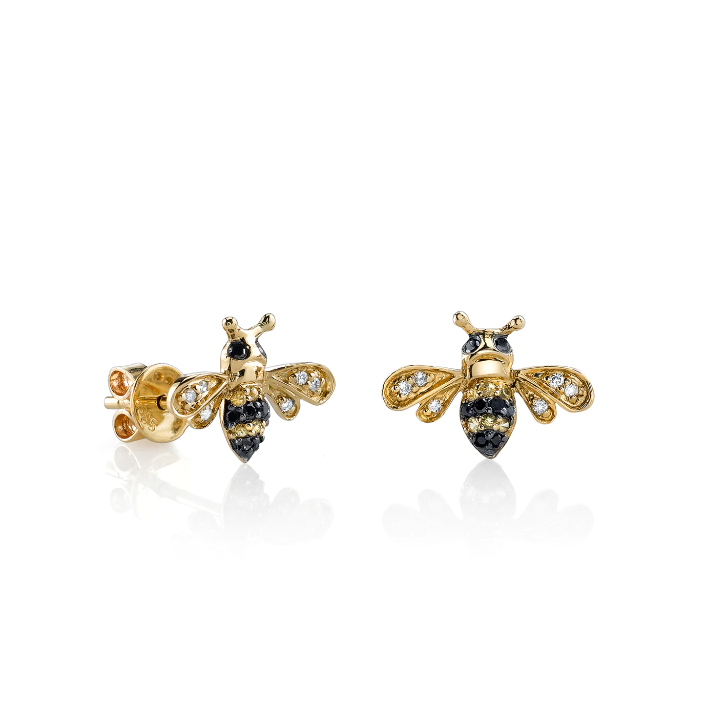 14kt Diamond Mini Bee Stud Earrings