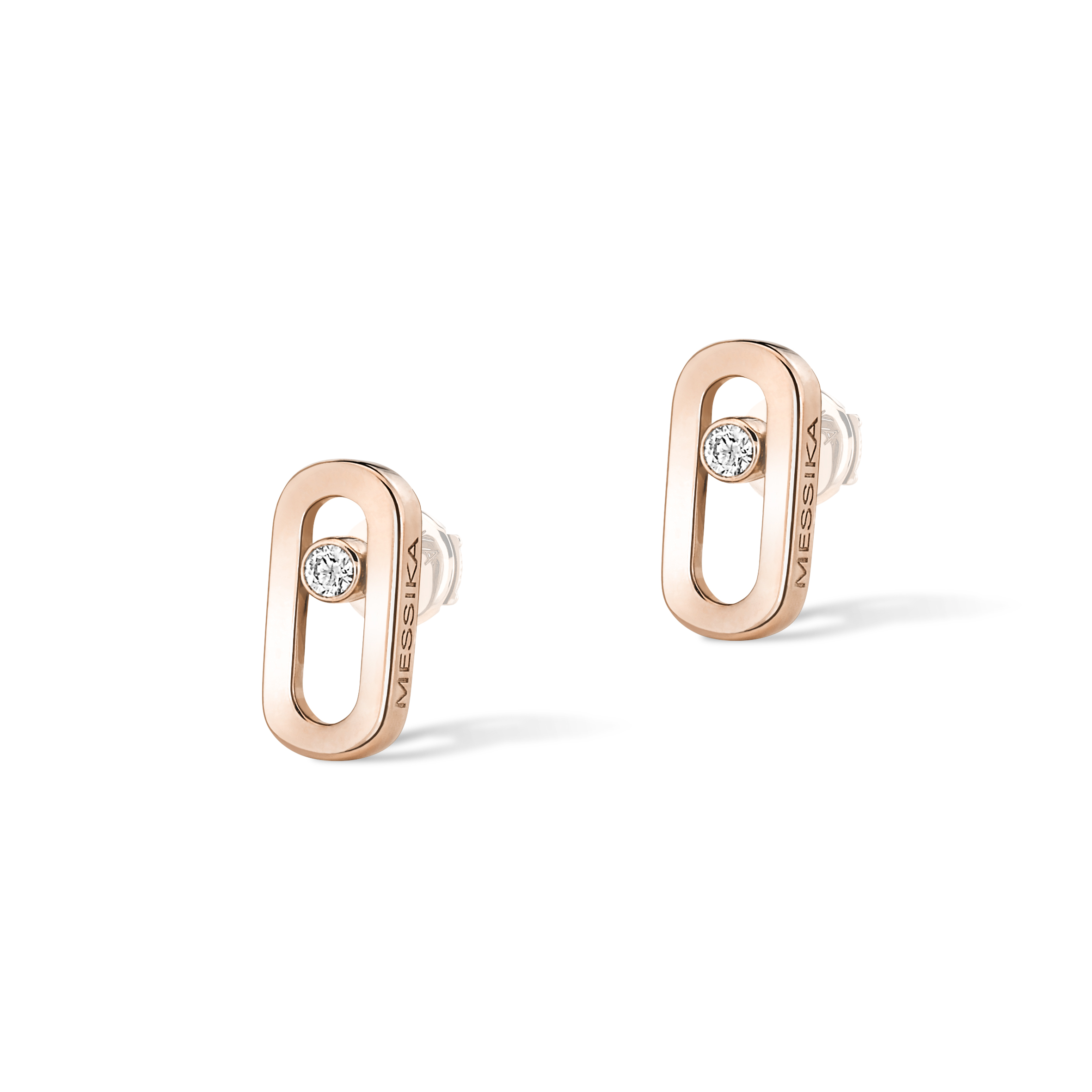 Messika 18kt Rose Gold Move Uno Stud Earrings