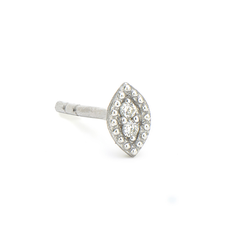 18kt Petite Marquise Stud Earring